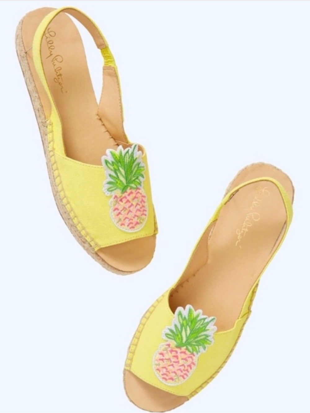 Lilly Pulitzer Yellow Pineapple Espadrille Slingbacks